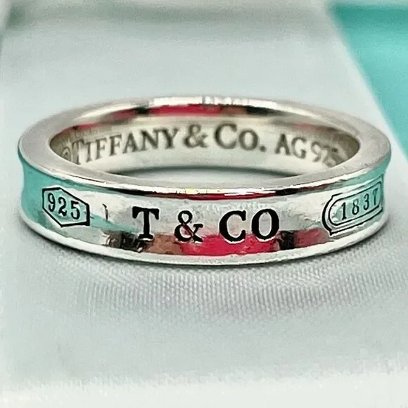 Tiffany & Co 1837 Ring - Narrow - Sz 5 - 925 Silver - Picture 2 of 16